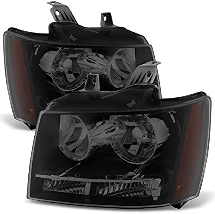 Akkon For 0713 Suburban Tahoe Avalanche Chrome Clear Headlights Direct Replacement Left Right