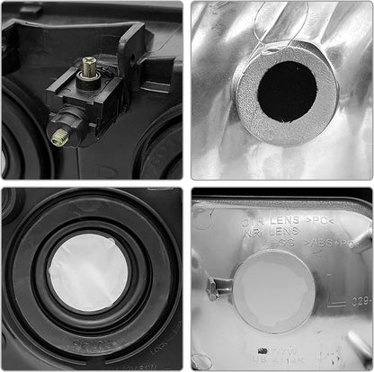 2003-2006 Silverado Headlight Assembly For Chevy Avalanche 150025003500 Clear Chrome Lens With Amber Reflector Replacement Left And Right