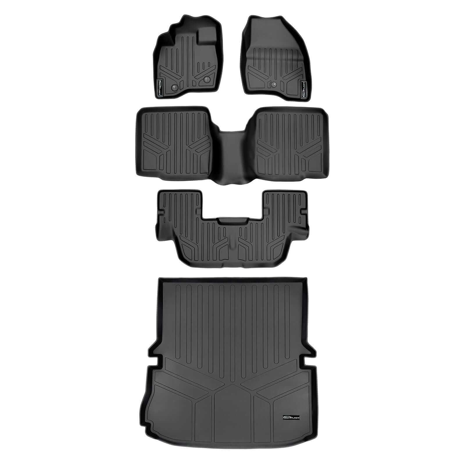 SMARTLINER Custom Fit Floor Liners For 2017-2019 Ford Explorer without 2nd Row Center Console