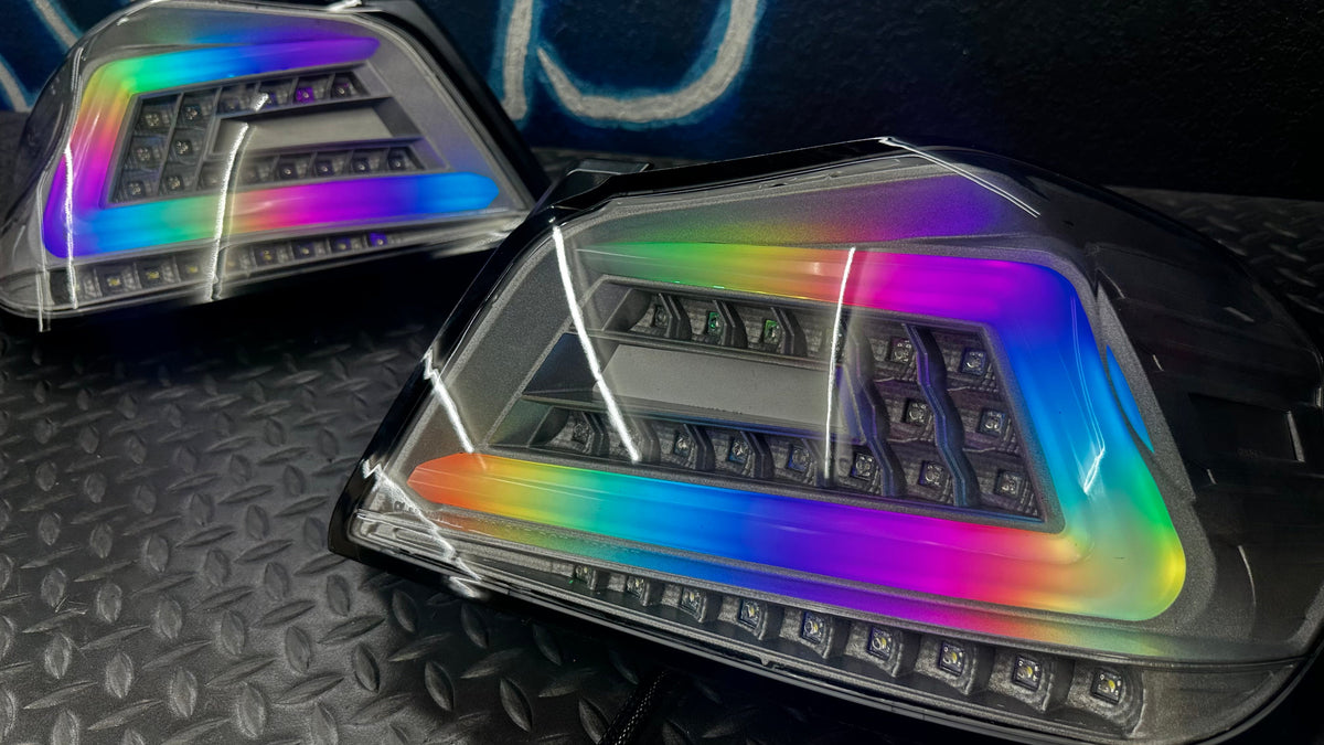 NTXGlow Clear Color Shifting Spec D Tail Lights (2015-2021 Subaru WRX)