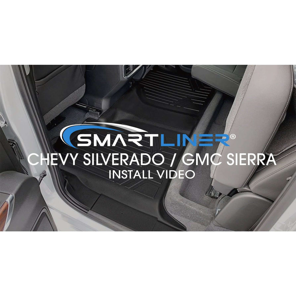 SMARTLINER Custom Fit Floor Liners For 2019-2026 Silverado/Sierra 1500/2500/3500 Crew Cab with 1st Row Bench Seat (No underseat)