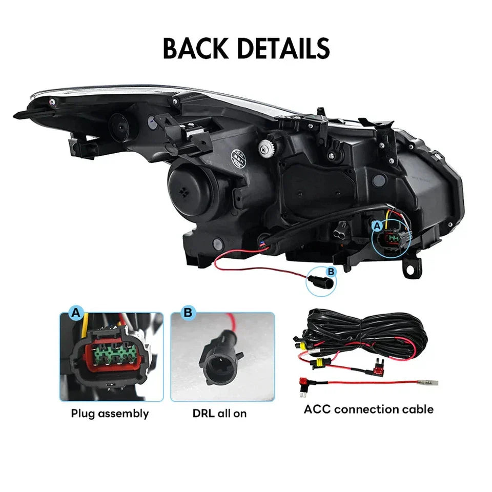 NTXGlow LED Tube Projector Headlights (2008-2015 Infiniti G37 & Q60 Coupe)