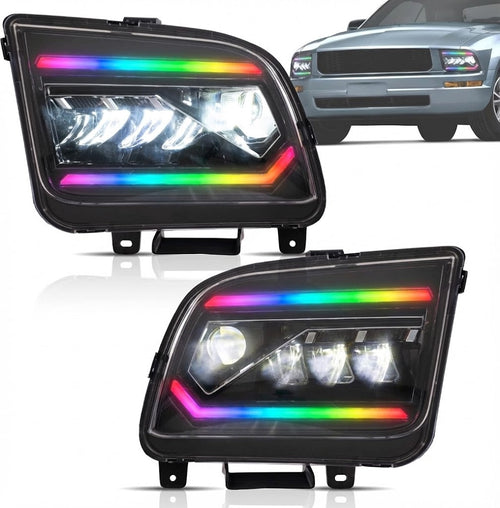 NTXGLOW RGB led headlights (2005 - 2009 Ford Mustang)